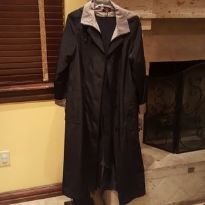 Beautiful, black/smoke, long, trench/ raincoat